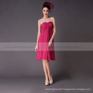 Short strapless online traditional chiffon bridesmaid dress